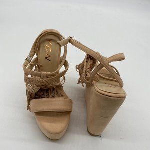 YDN Nude High Heel Platform Wedge Sandals